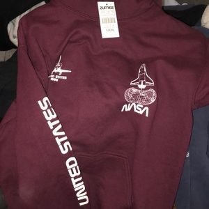 maroon nasa sweatshirt